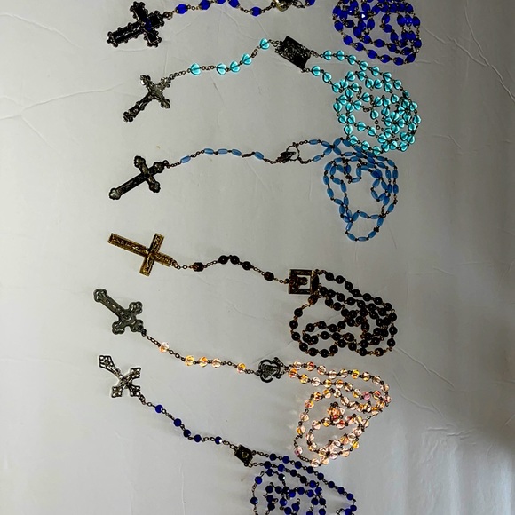 Prayer Gemstone Rosary $15 for one they are genuine lapis and other stones - Picture 1 of 7